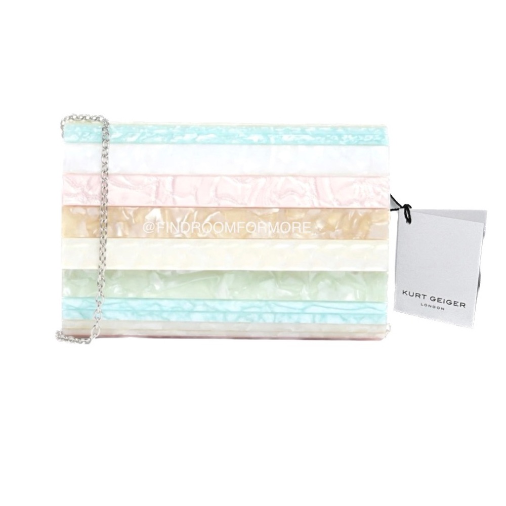 Kurt Geiger London Multicolor Acrylic Striped Clutch
